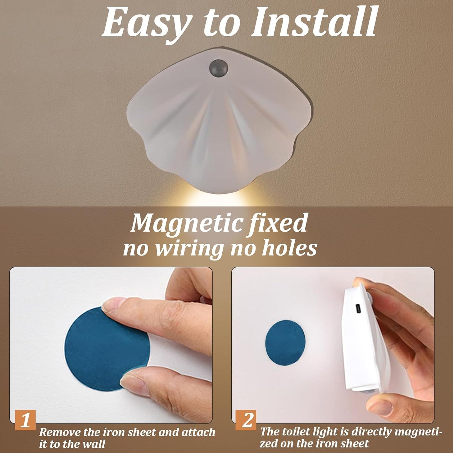 Rechargeable Toilet Light - Toilet Night Light with Motion Sensor for Toilet Stairs Hallway Cabinet - Korvel