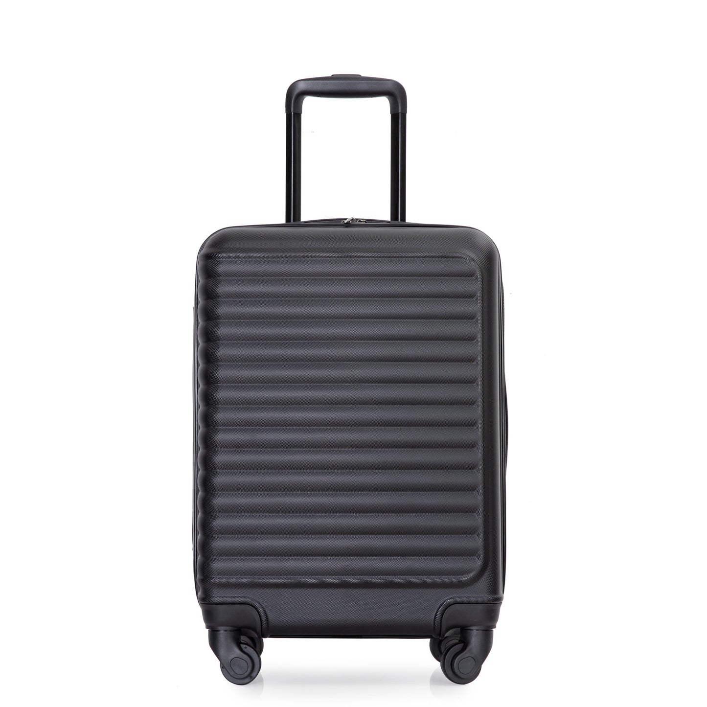 20" Carry on Luggage Lightweight Suitcase, Spinner Wheels, Black - Korvel