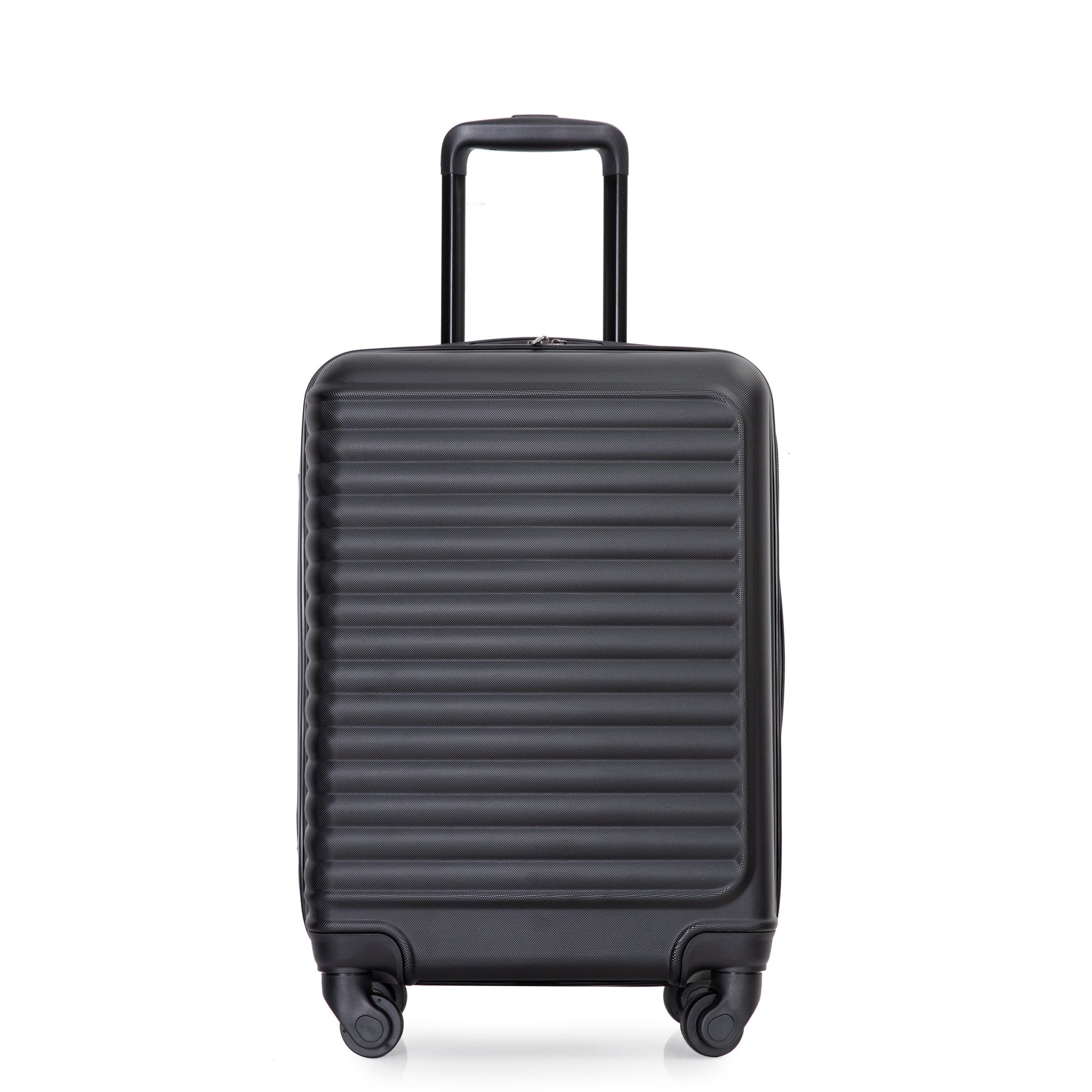 20" Carry on Luggage Lightweight Suitcase, Spinner Wheels, Black - Korvel