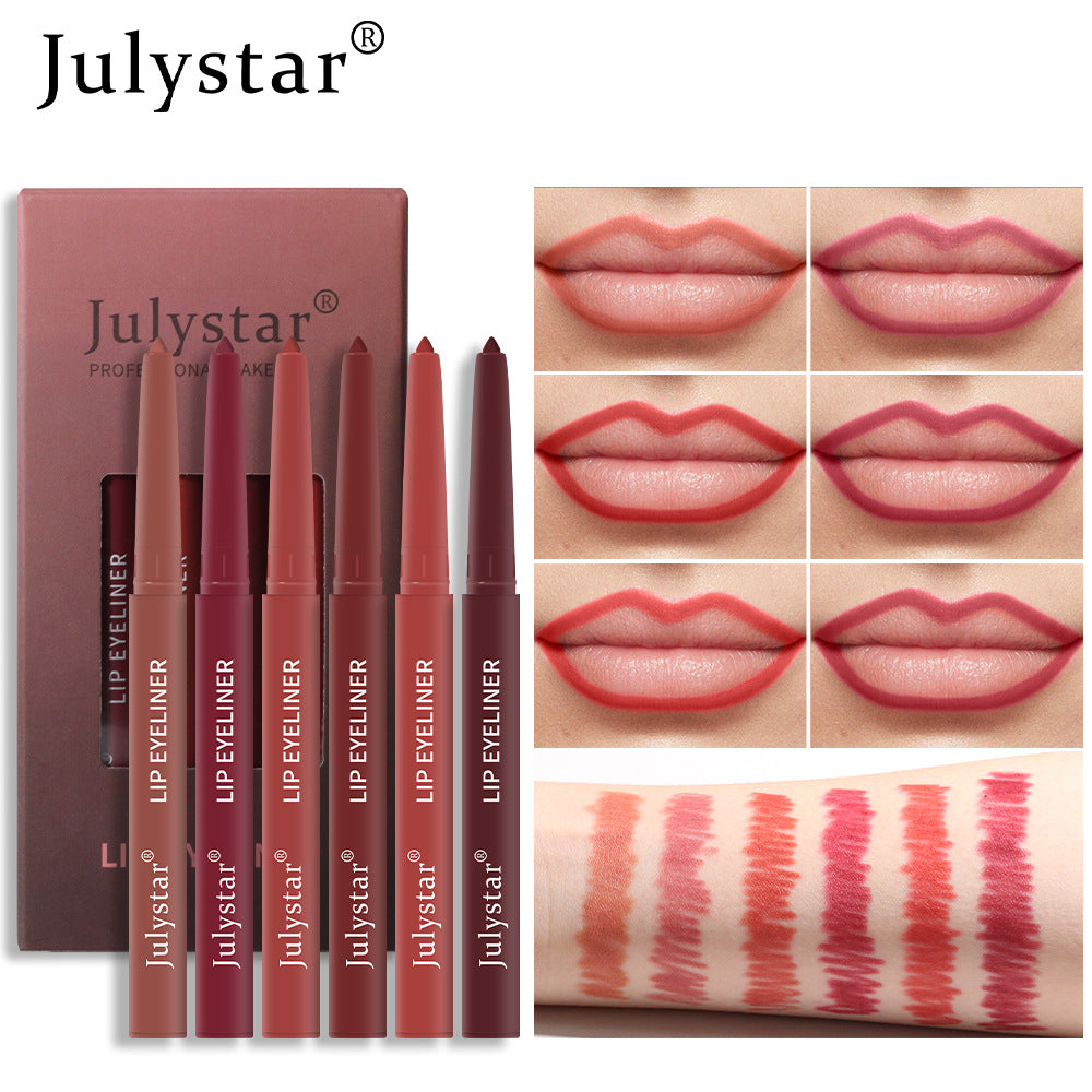 Juego de Lápices Labiales Mate de Terciopelo Impermeables Premium - 6 Piezas