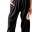 Pantalons larges en coton et lin taille haute pour femmes