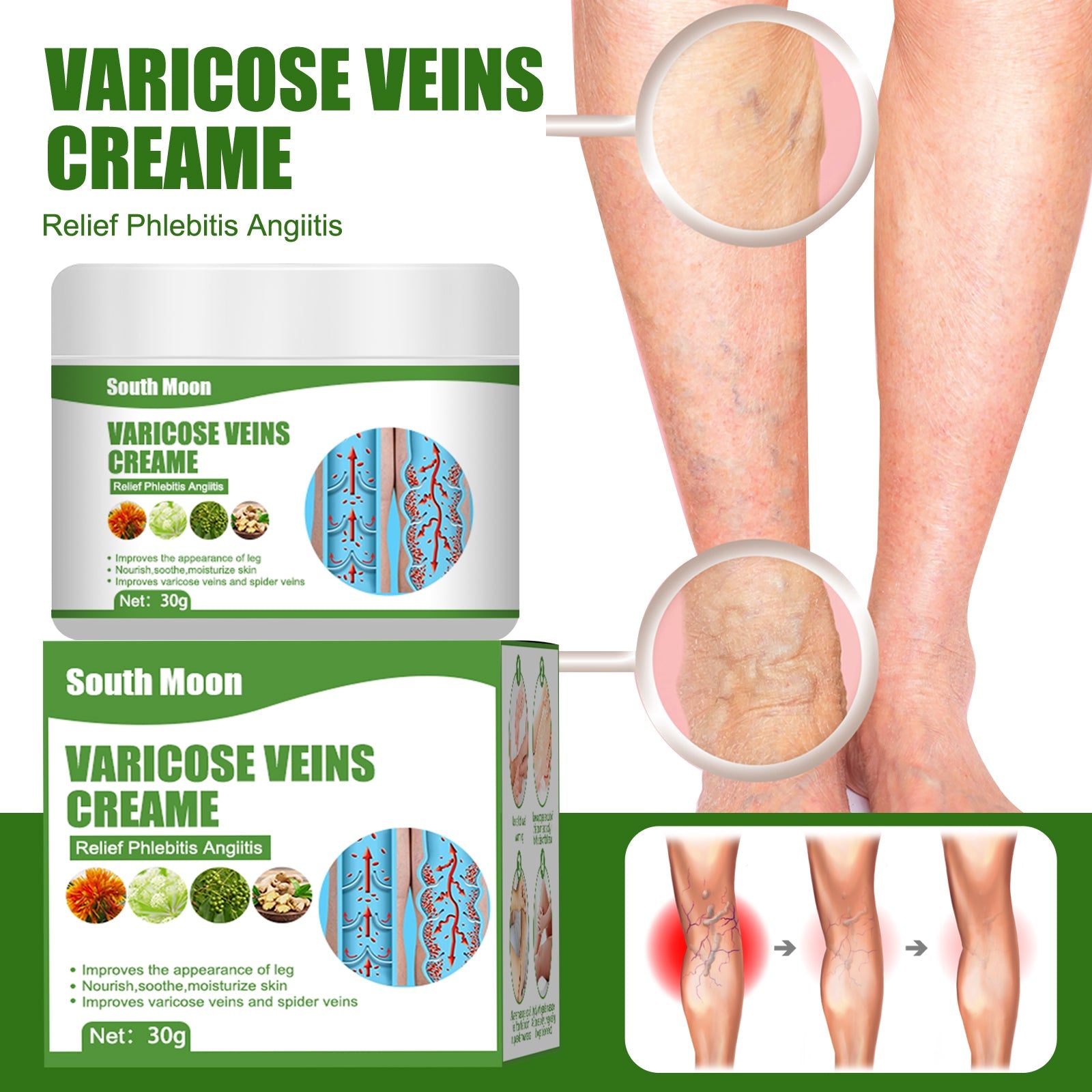 Leg Care Cream Soothing Leg Discomfort Gentle Pamper Moisturizing Massage Leg Care Cream - Korvel