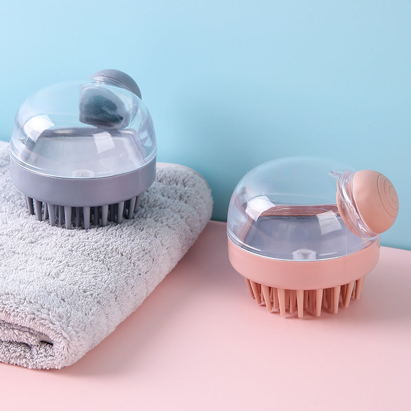 Hair Wash Comb Clear Brush Fluid Press Scalp Massage Bath Cleaning Shower Brush Home Shampoo Scrubber - Korvel