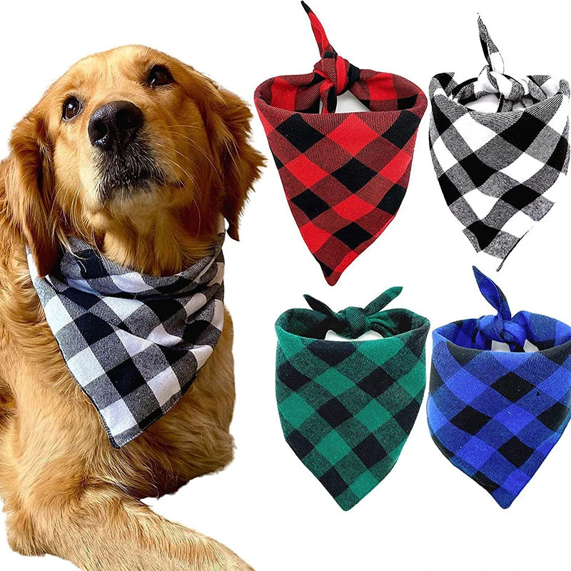 Bandanas de Perro de Cuadro de Algodón Premium - Accesorios Elegantes para Mascotas