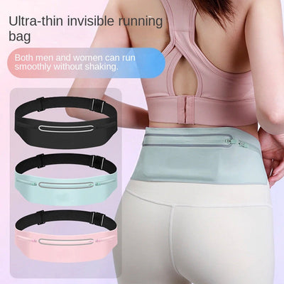 Outdoor sports running voltage waterproof waist bag Lycra ultra-thin skin friendly mobile phone three pocket large capacity wais - Korvel
