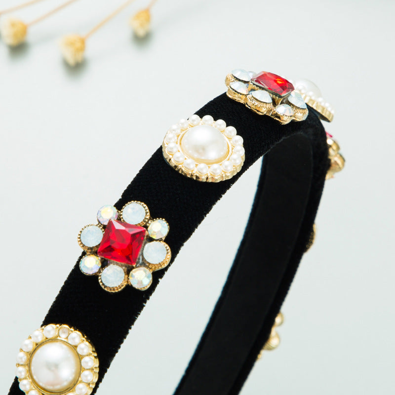 Baroque Court Diamond Tapered Headband Retro Style Premium Hair Ornament - Korvel