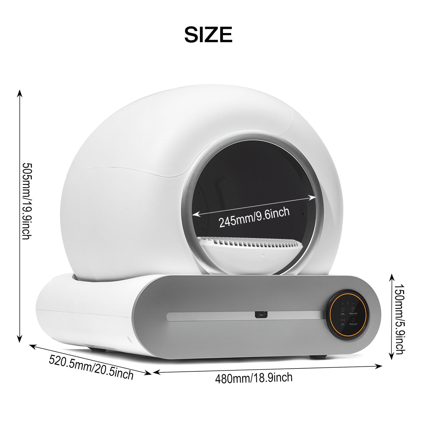 Caja de arena automática inteligente para gatos con control WiFi