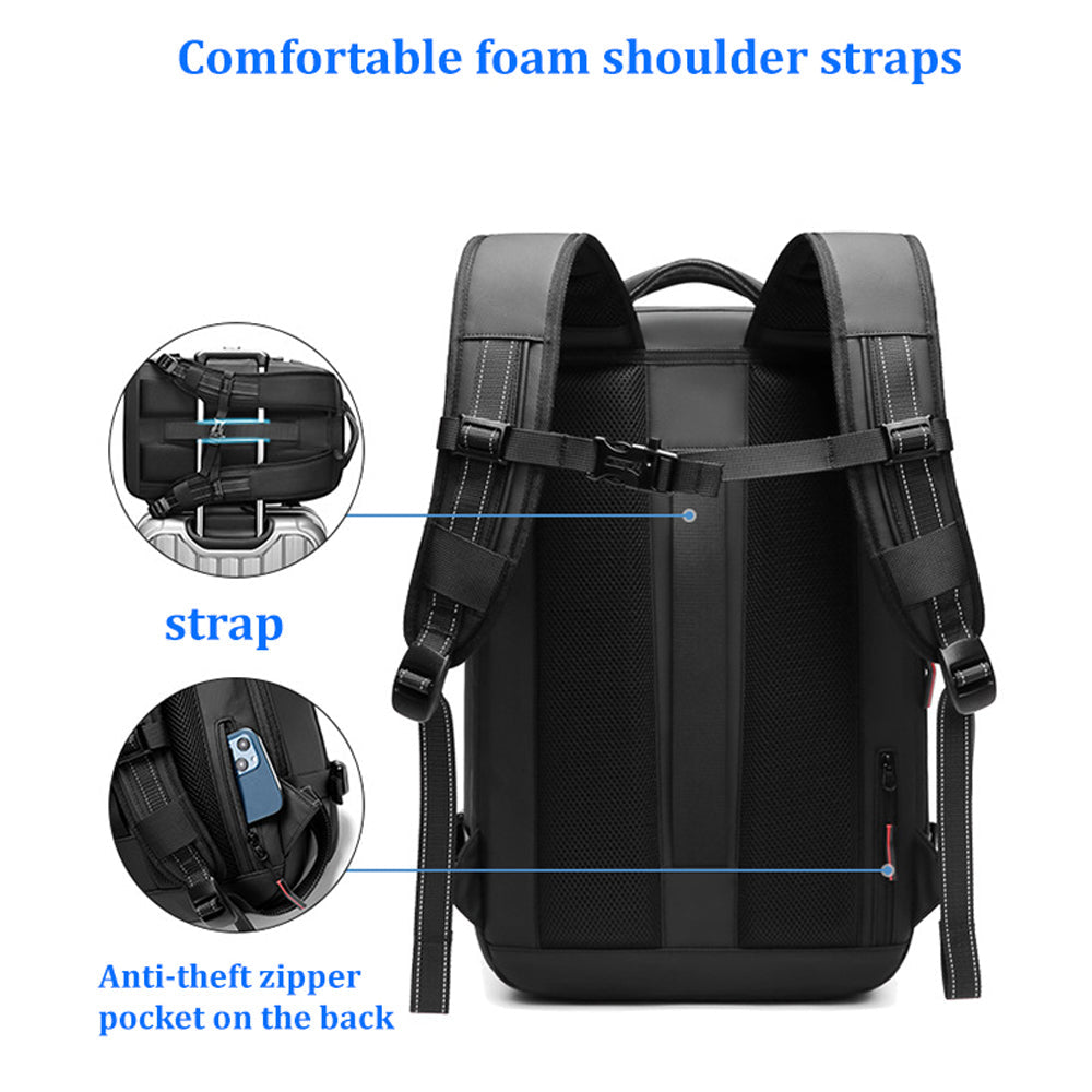 Expandable Waterproof Travel Backpacks Men Business Laptop Backpack With Valve Vacuum Compression Backpack - Korvel