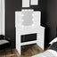 Makeup Vanity Desk With LED Lighted Mirror ,Dressing Table Set With 2 Large Drawers 10 LED Light ,White Color - Korvel