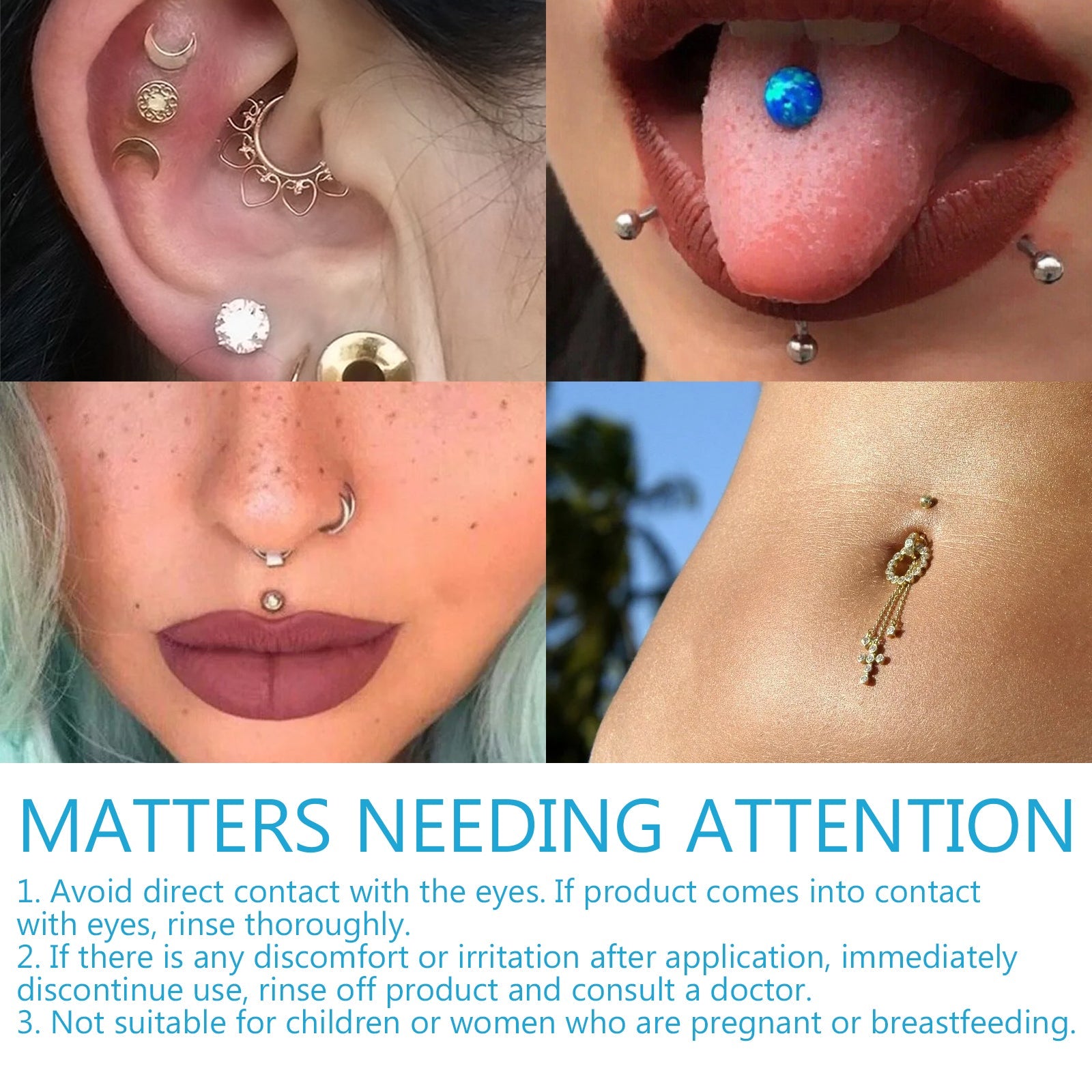 Piercing Aftercare Spray, Ear Hole Cleaning Prevent Odor To Reduce Swelling Pain Relief Spray - Korvel