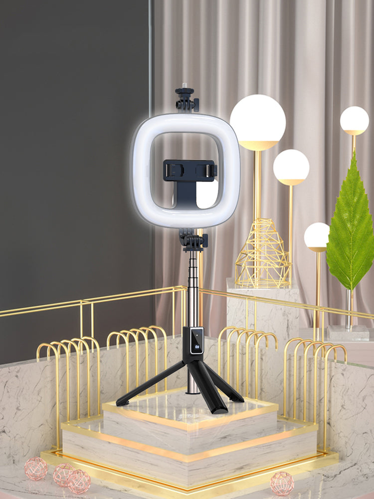 P40D Square Fill Light Selfie Stick - Portable 6-Inch Beauty Light