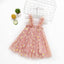 Robe à bretelles en mesh brodé pour filles