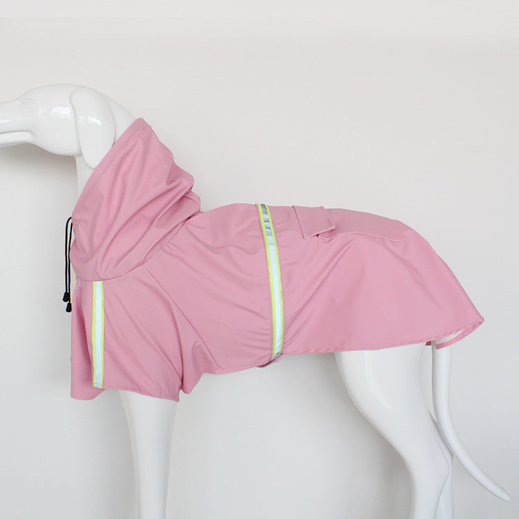 Large Dog Raincoat - Poncho Style Reflective Strip Pet Raincoat Windproof Waterproof Dog Hooded Raincoat - Korvel