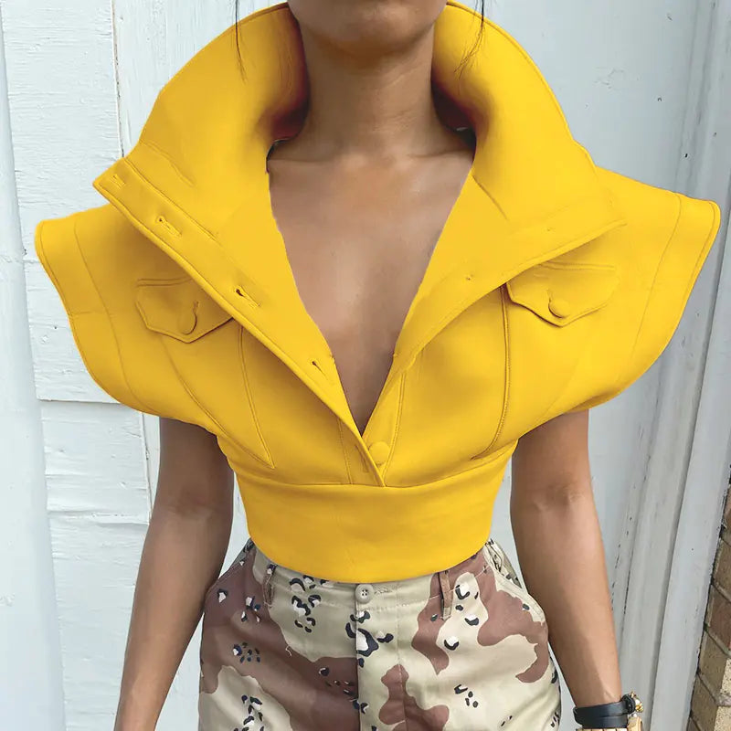 Haut à couches d'air pour femmes automne 2023 avec manches design