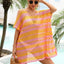 Tassel Openwork Striped V-Neck Cover Up - Korvel