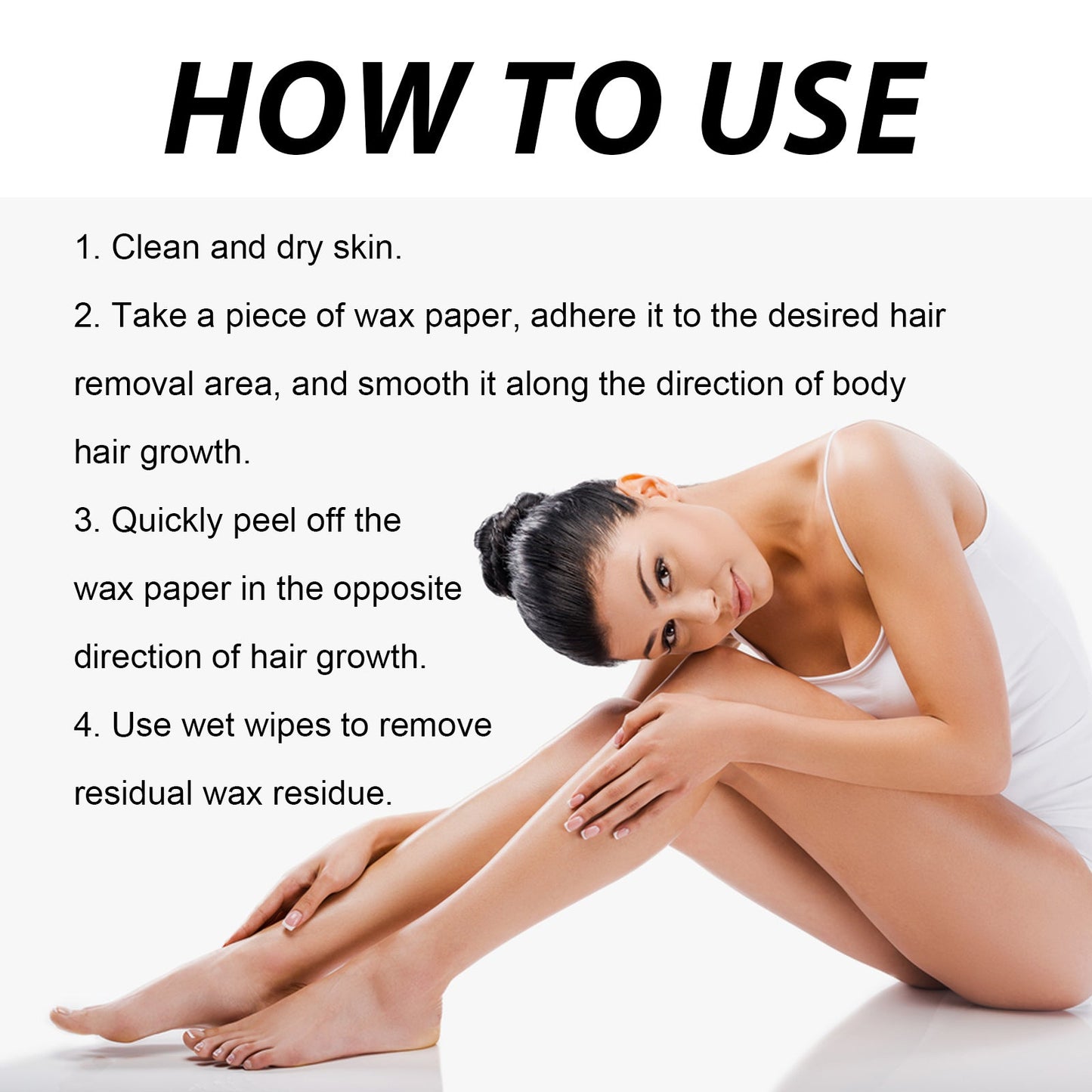 Waxed Hair Removal Paper, Arm Underarm Thigh Hair General Rapid Hair Removal Mild And Non-Irritating - Korvel