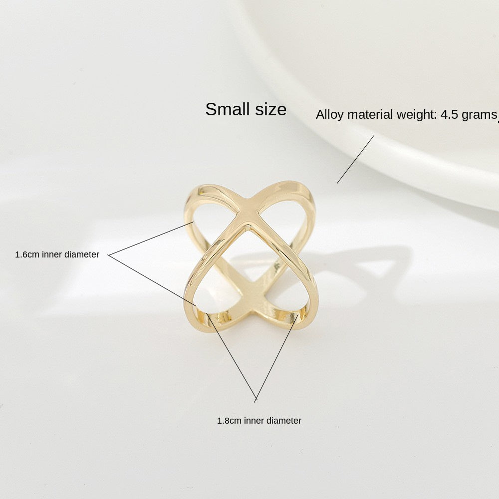Creative Rice King Star Gold-Plated Scarf Buckle Multi-Purpose X Cross Hollow Smooth Surface Scarf Square Shawl Buckle - Korvel