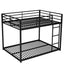 Full Over Full Metal Bunk Bed with Ladder - Black
