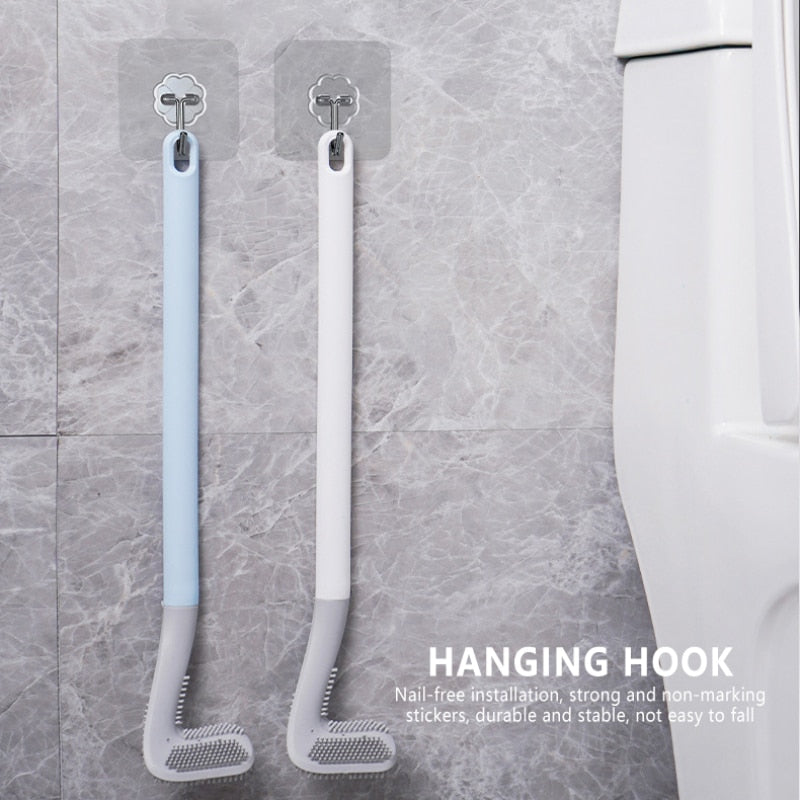Brosse de Toilette en Silicone Premium avec Long Manche
