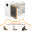Litter Box Enclosure,Modern Hidden Cat Litter Box Enclosure Furniture with Scratching Pad for Living Room, White + vintage - Korvel