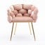Luxury modern simple leisure velvet single sofa chair bedroom stool manicure table back chair pink set of 2 - Korvel