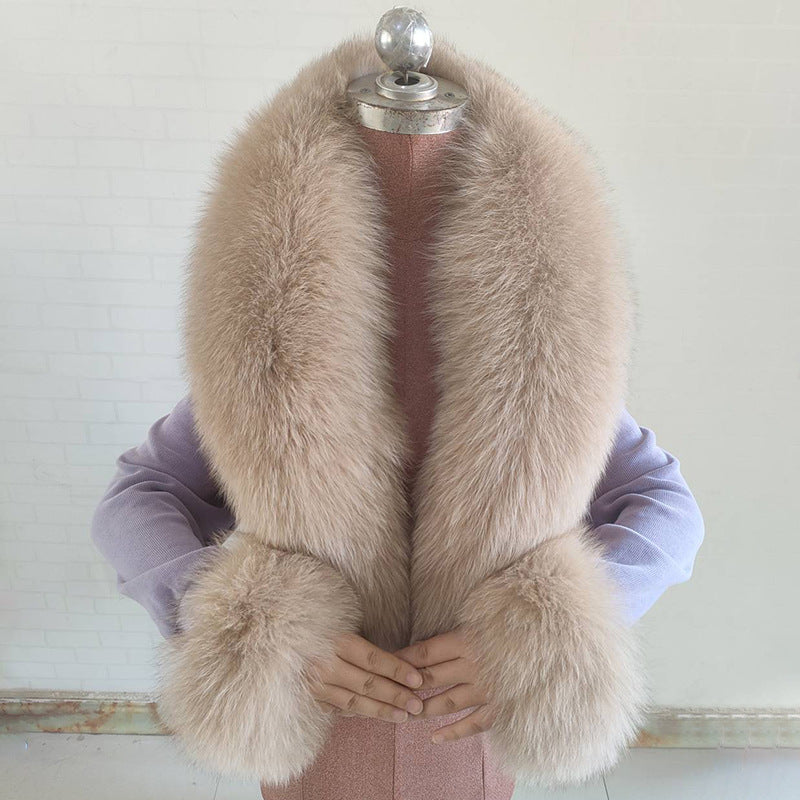 Elegant Real Fox Fur Horn Collar for Fashionable Accents
