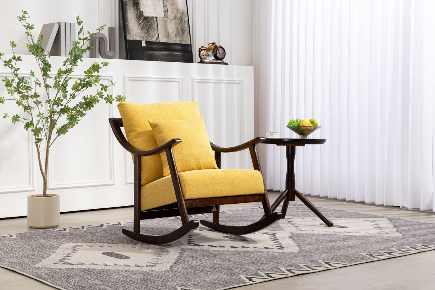 Mid Century Modern Upholstered Glider Arm Chair