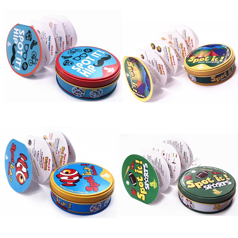 New 4 Version Spot Game it Spot Card Board Game Kids Gift with Metal Box - Korvel