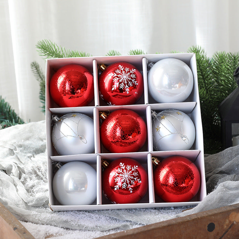 Christmas Ball Set Gift Box Christmas Painting Gift Pack Ball Christmas Tree Decoration Pendant - Korvel
