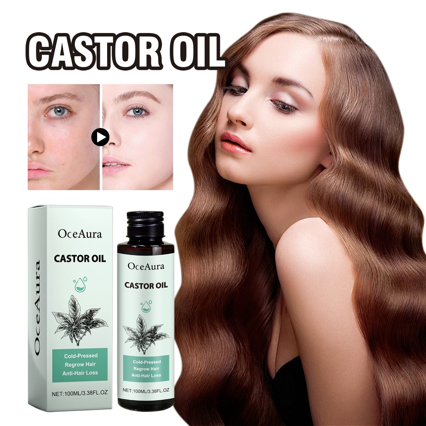 Castor Oil, Moisturize And Strengthen Hair Care Solid Hair Thick Hair Care Oil - Korvel