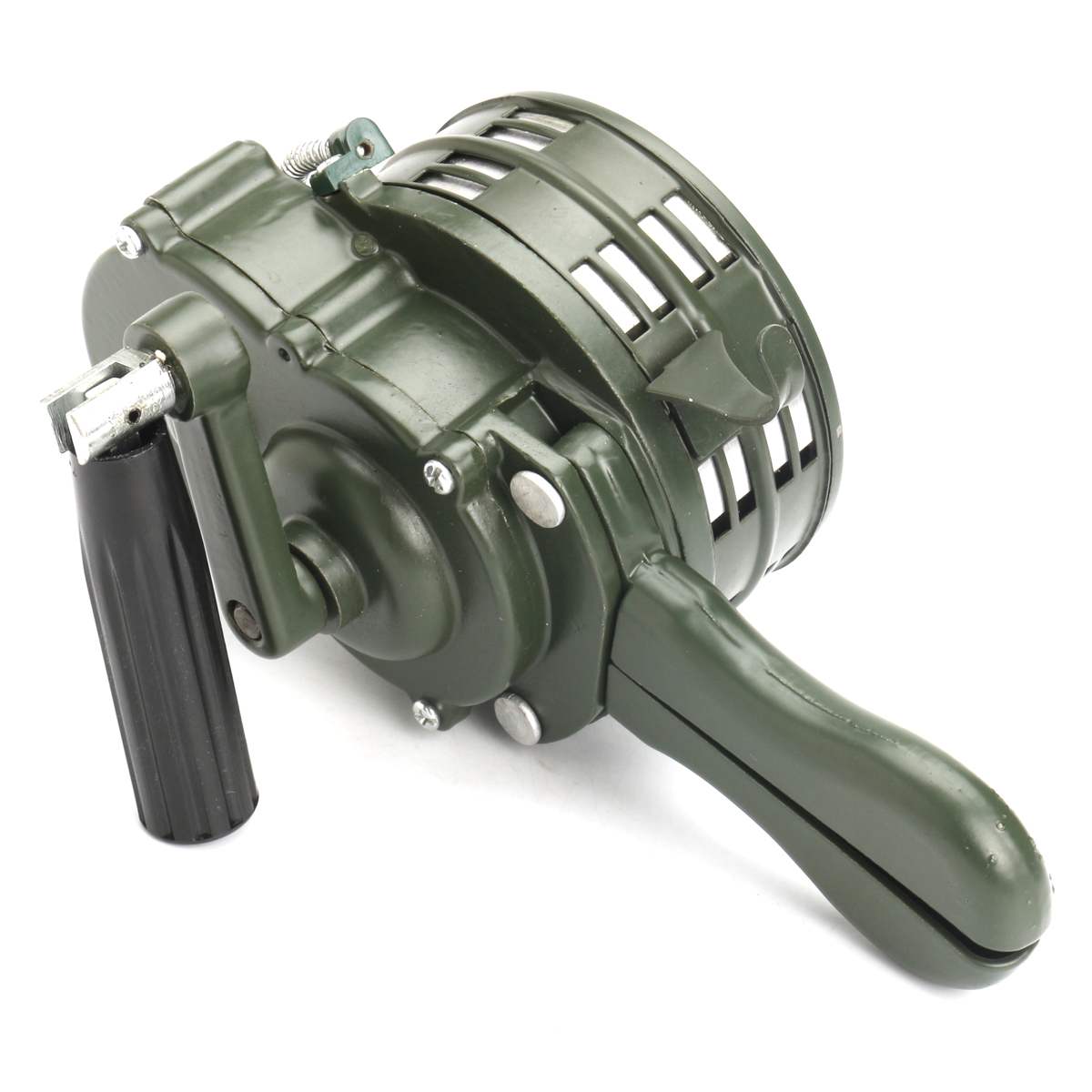 110dB Green Aluminium alloy Crank Hand Operated Air Raid Emergency Safety Alarm Buzzer Home Self Protection Security - Korvel