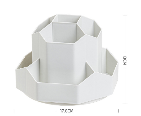 Large capacity rotatable pen holder plastic storage box rotating desktop stationery multifunctional office - Korvel