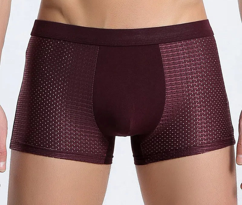 Men's ice silk flat corner pants with breathable mesh thin underwear and men's four corner underwear - Korvel