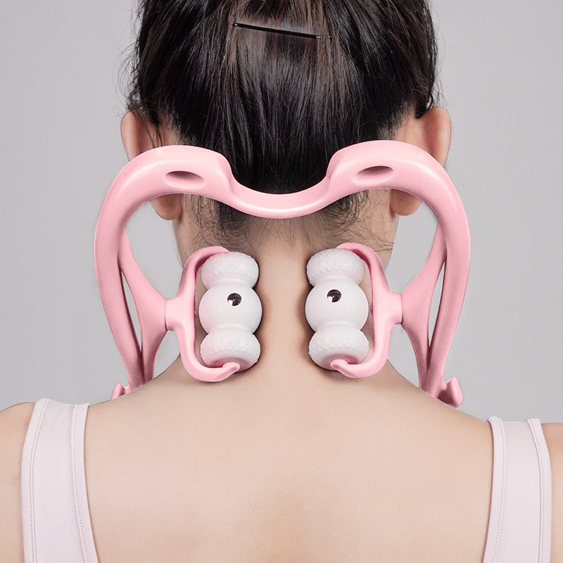 Cervical Massager Manual Massage Neck and Shoulder Massager Six Wheel Massager Neck Clamp Divine Tool - Korvel