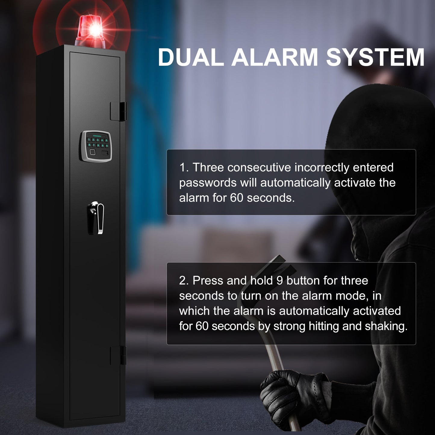 Premium Gun Safe with Quick Access and Adjustable Rack