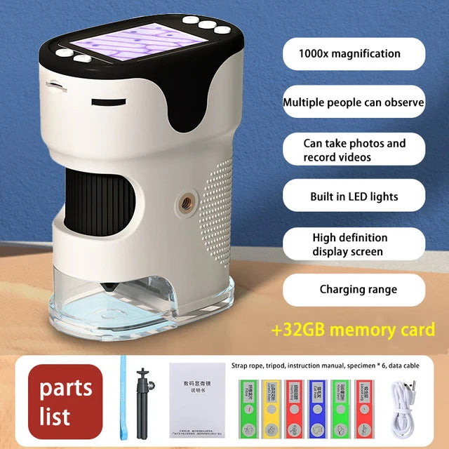 Pocket Microscope with LED Light for Young Explorers