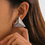Pendientes Triangulares 3D de Acero Inoxidable Premium