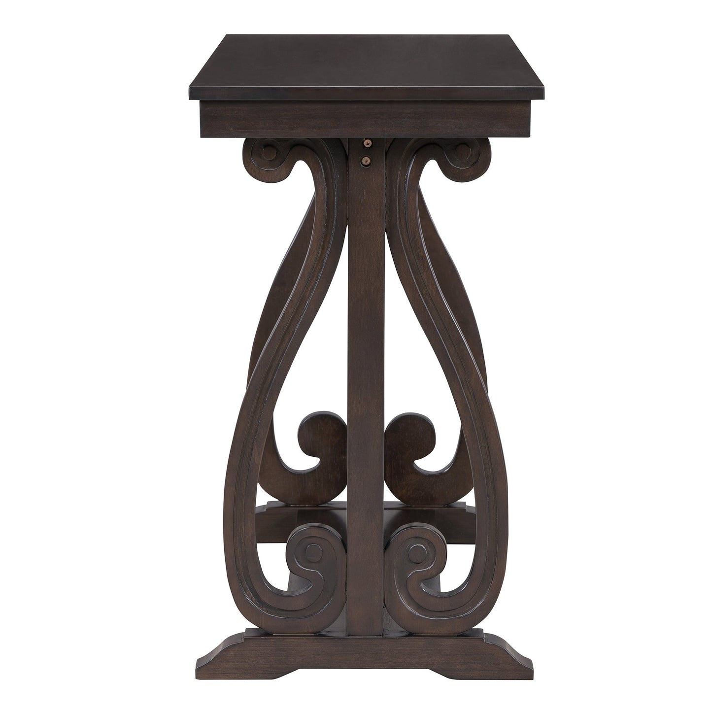 48-Inch Rustic Vintage Console Table --- Farmhouse Style Entryway Table with Open Shelf and Sturdy Construction  (Espresso) - Korvel