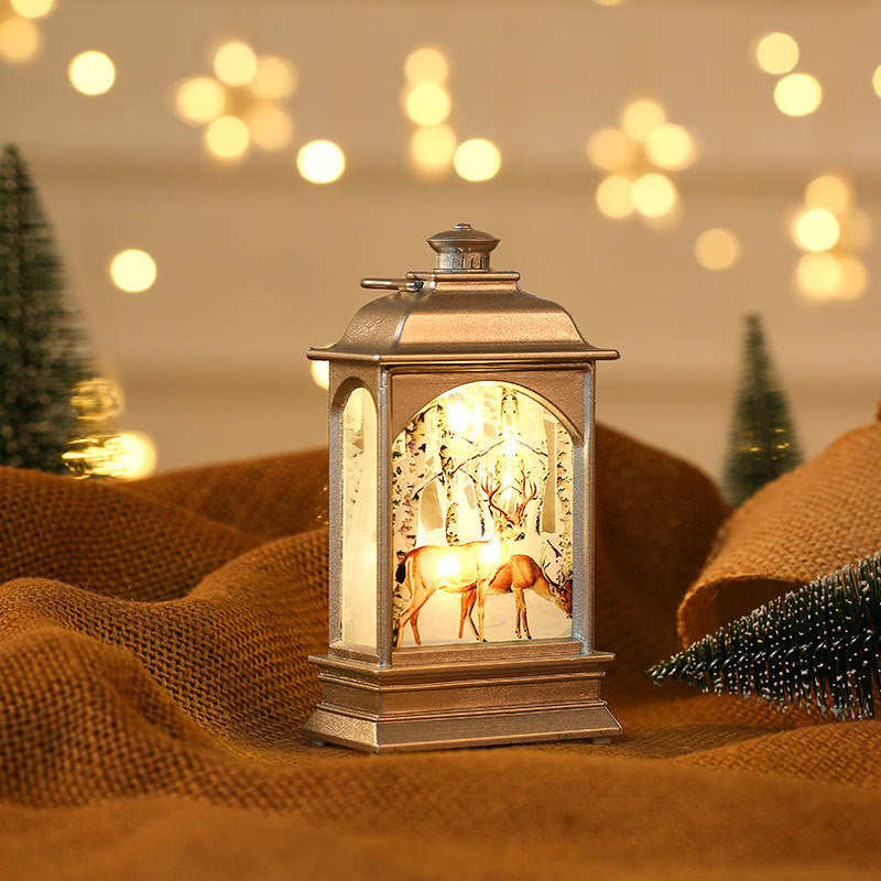 Christmas decorations, illuminated hand-held oil lamps, LED display window decorations, party decorations, children's small gifts - Korvel