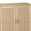 62.20"Elegant and Functional 4-Door Rattan Decorative Storage Cabinet,for Bedroom,Living Room,Office,Easy Assembl - Korvel