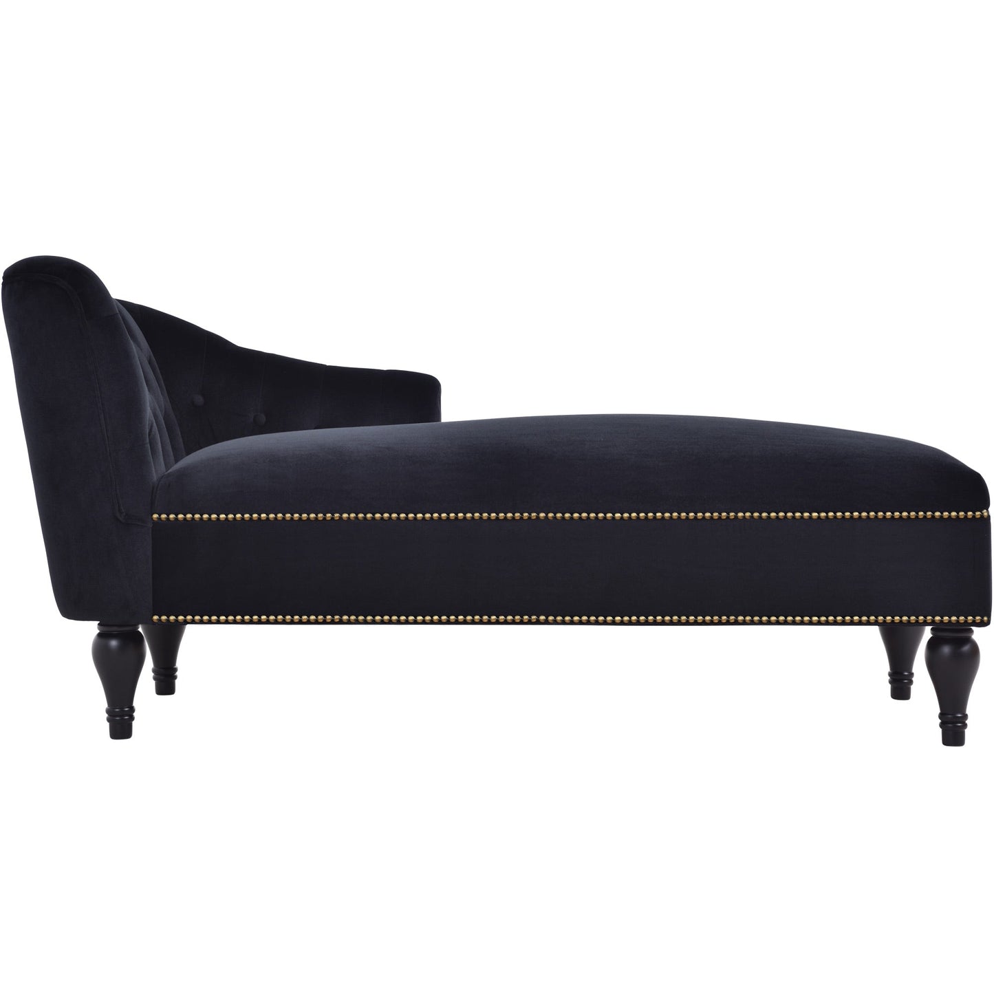 58-Inch Velvet Lounge Chair with Nailhead Trim