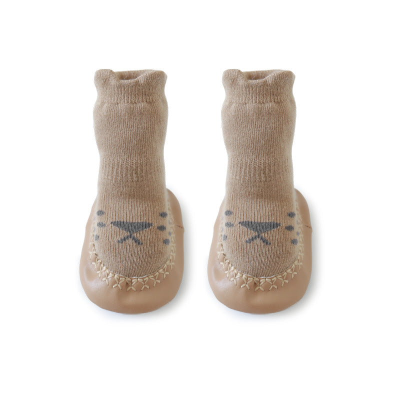 Baby Floor Shoes And Socks Soft Bottom Mid-Tube To Prevent Korean Style Super Cute Cartoon Baby Toddler Socks Shoes - Korvel