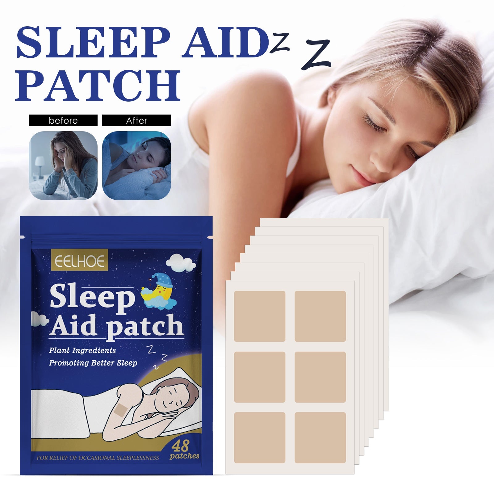 Sleep Patch Soothes The Body Improves Sleep Comfort Pamper Sleeping Body Patch - Korvel