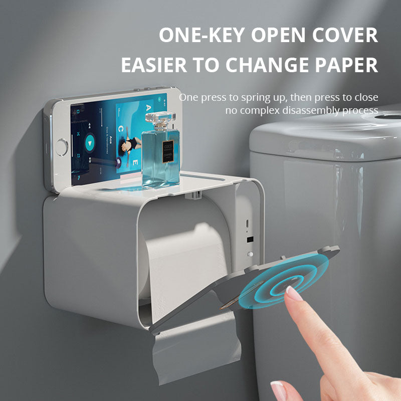 Toilet Tissue Box In The Living Room, Toilet, Induction Automatic Paper Output, No Punching, Waterproof Wall Hanging Paper Box - Korvel