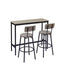 Stylish Grey Bar Table Set with Soft PU Seats and Backrests