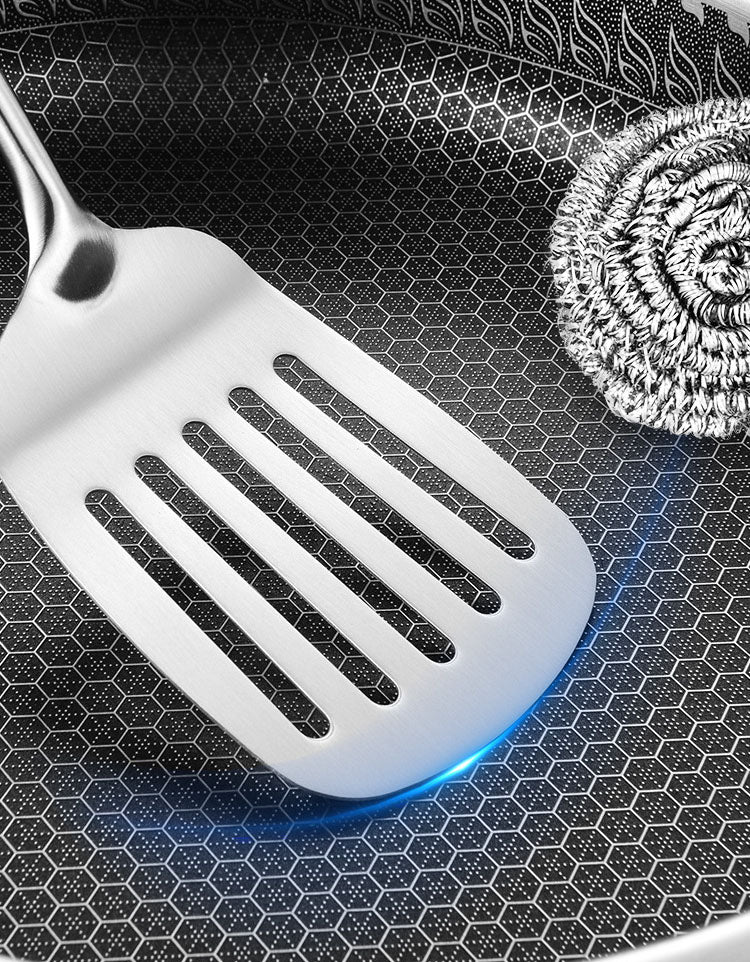 Poêle à frire en acier inoxydable 304 en nid d'abeille premium