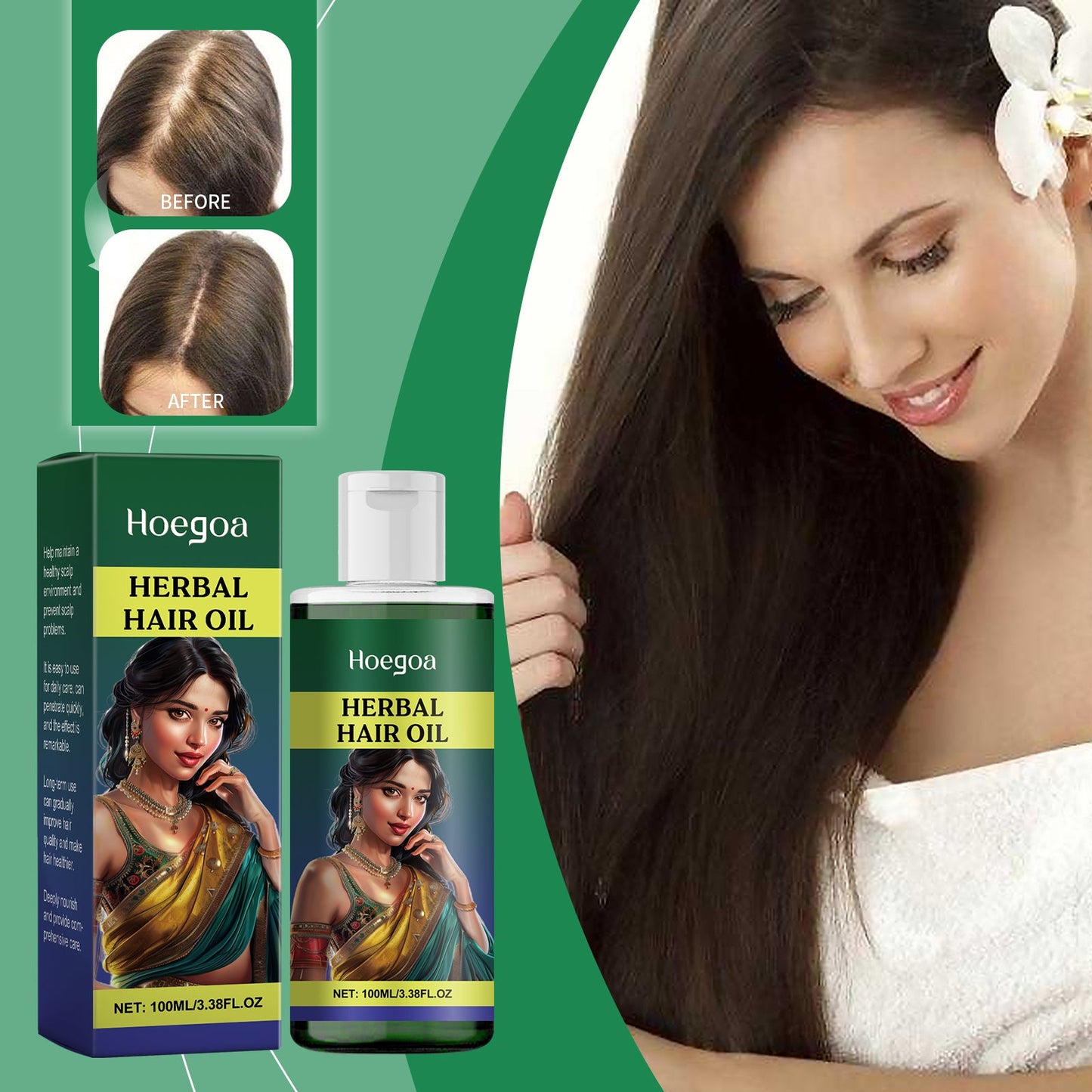 Aceite Herbal para el Cuidado del Cabello para Nutrir e Hidratación