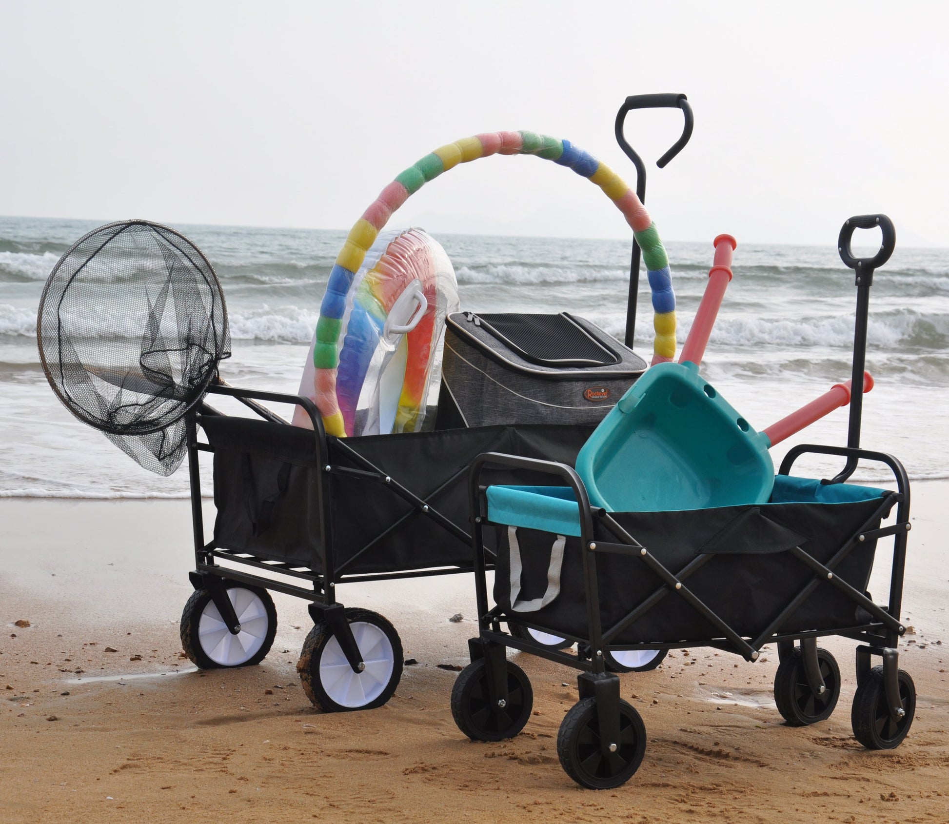 Folding Wagon Garden Shopping Beach Cart - Korvel