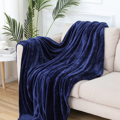 Thick blanket, solid color blanket, single-layer nap, coral fleece blanket, winter flannel blanket - Korvel