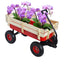 Outdoor Wagon All Terrain Pulling w/Wood Railing Air Tires Children Kid Garden（Red） - Korvel
